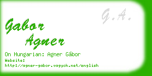 gabor agner business card